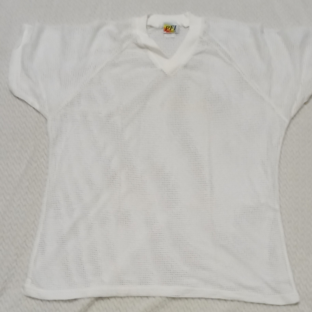 White Pocket V-Neck Top -  see through